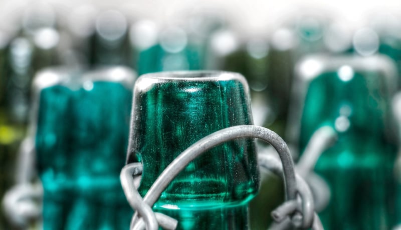 Recycled glass vases